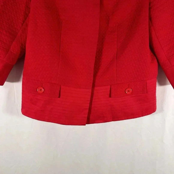Coldwater Creek Jacket Women's PS Petite Red Button Up Round Neck 3/4 Sleeve - Picture 3 of 7
